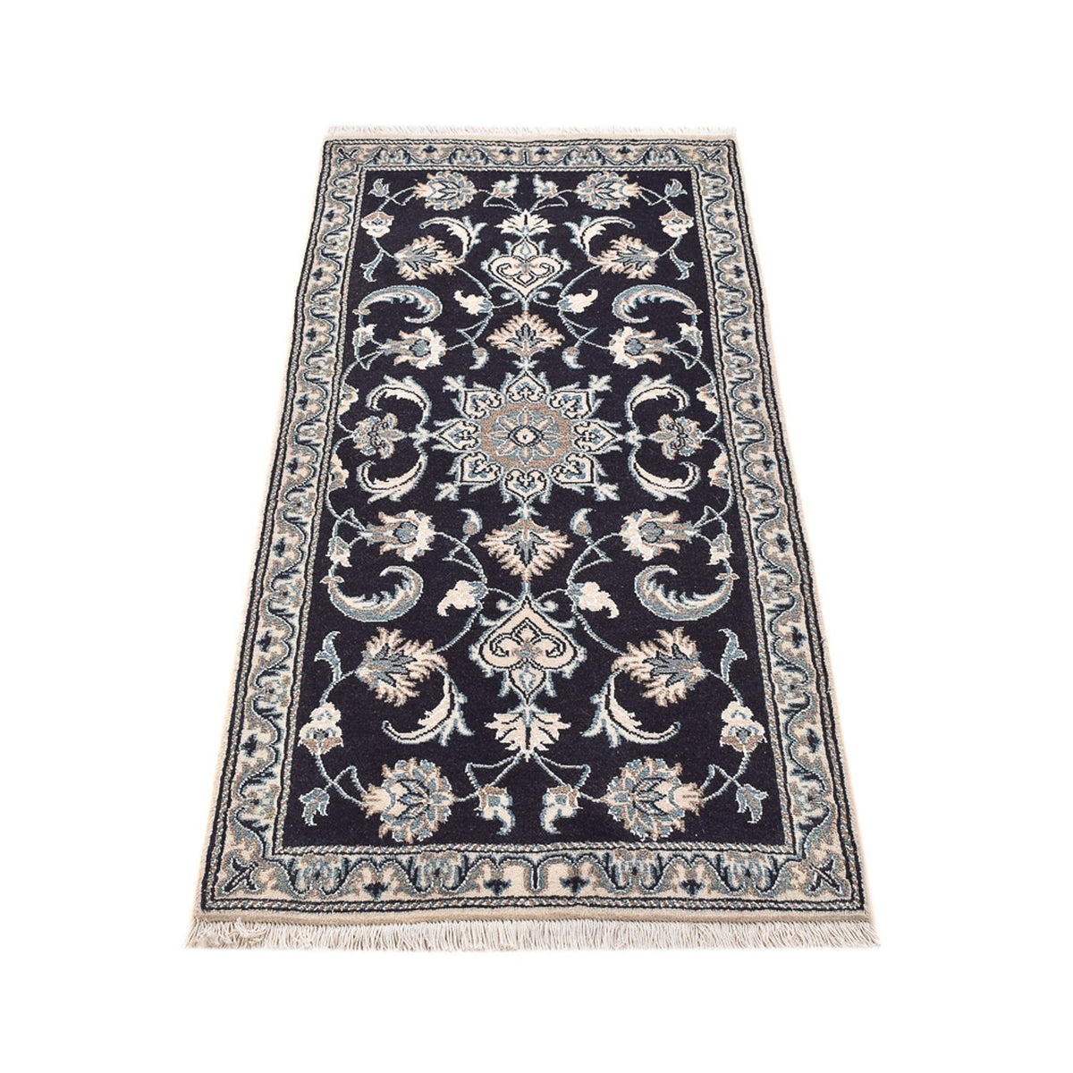Tapis persan - Nain - 145 x 68 cm - bleu foncé