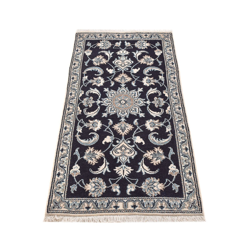 Tapis persan - Nain - 145 x 68 cm - bleu foncé