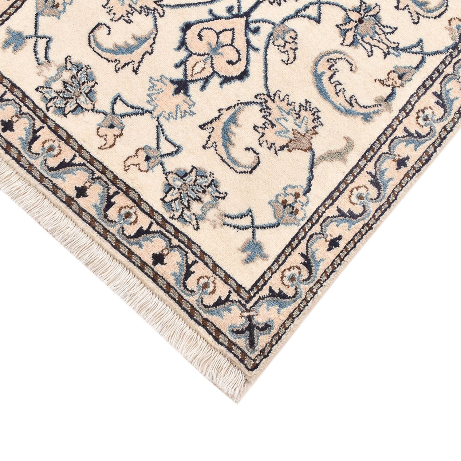 Tapis persan - Nain - 139 x 68 cm - gris clair