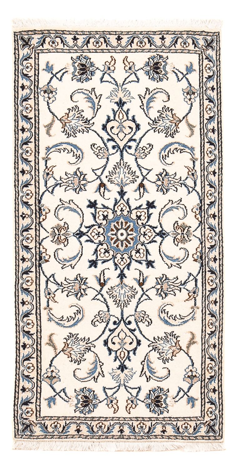 Tapis persan - Nain - 141 x 69 cm - gris clair