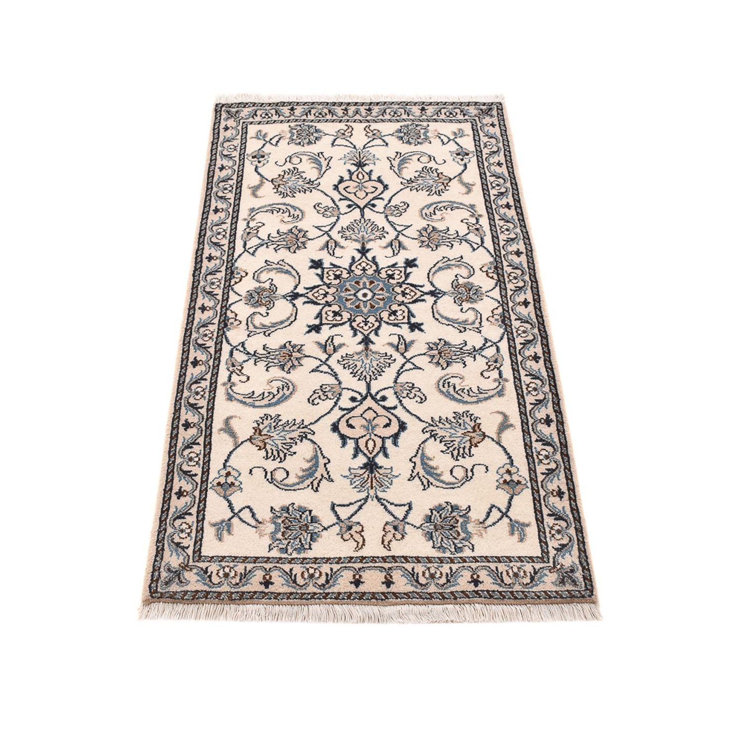 Tapis persan - Nain - 136 x 67 cm - gris clair