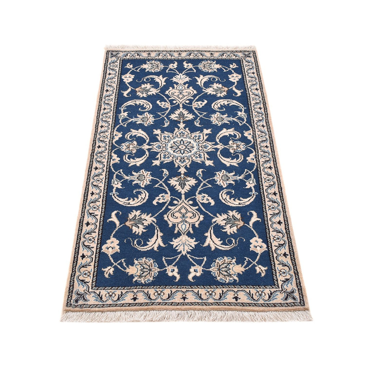 Tapis persan - Nain - 140 x 68 cm - bleu