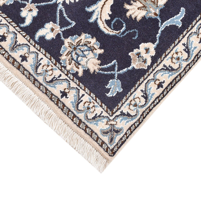Tapis persan - Nain - 139 x 68 cm - bleu foncé