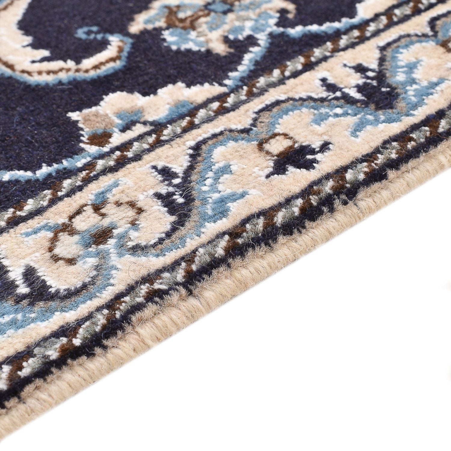 Tapis persan - Nain - 139 x 68 cm - bleu foncé