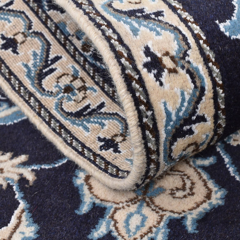 Tapis persan - Nain - 139 x 68 cm - bleu foncé