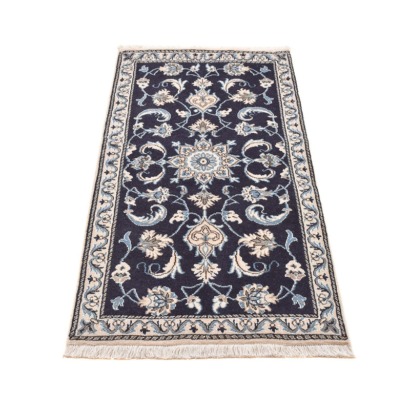 Tapis persan - Nain - 139 x 68 cm - bleu foncé