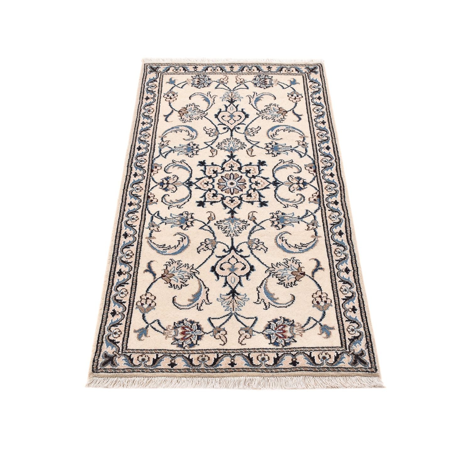 Tapis persan - Nain - 143 x 70 cm - bleu clair