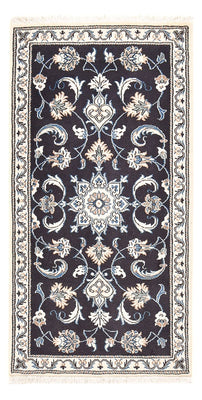 Tapis persan - Nain - 140 x 70 cm - bleu foncé