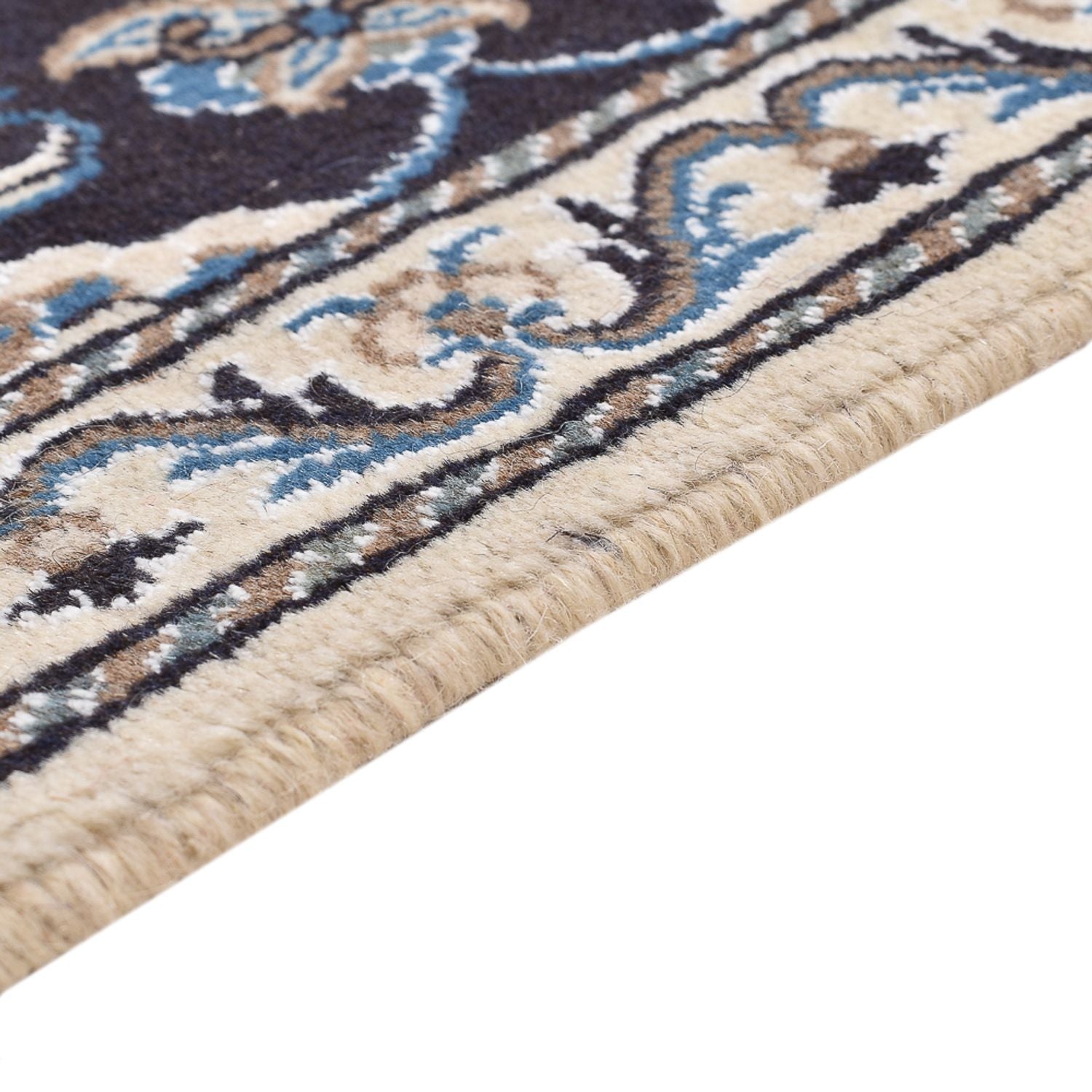 Tapis persan - Nain - 140 x 70 cm - bleu foncé