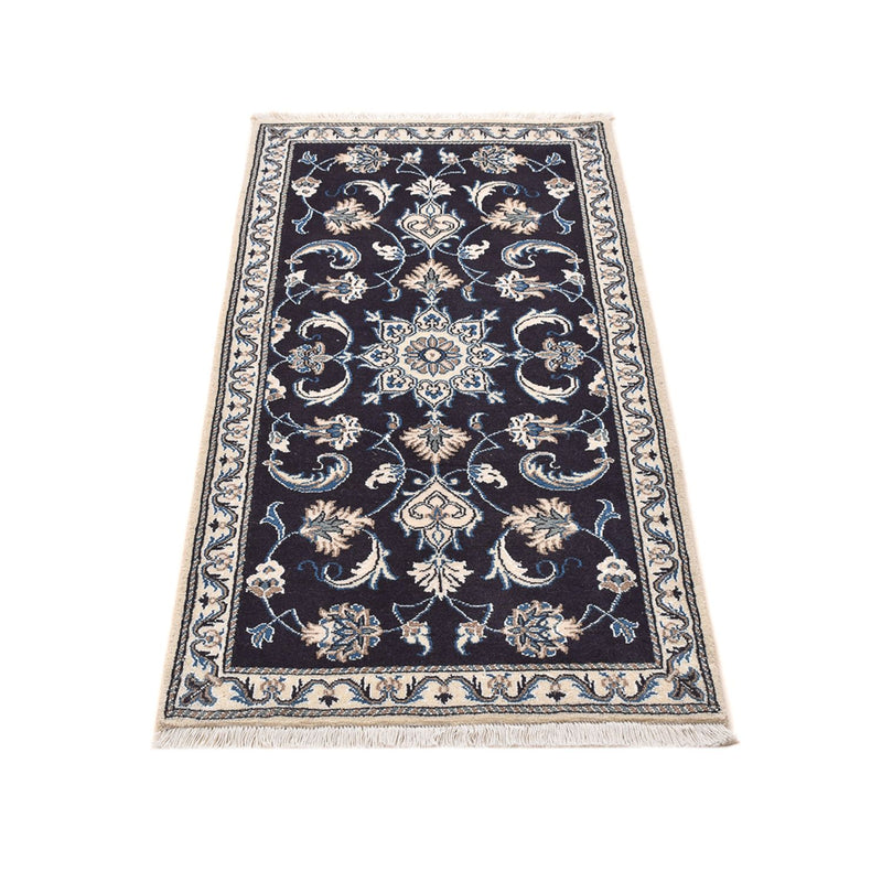 Tapis persan - Nain - 140 x 70 cm - bleu foncé
