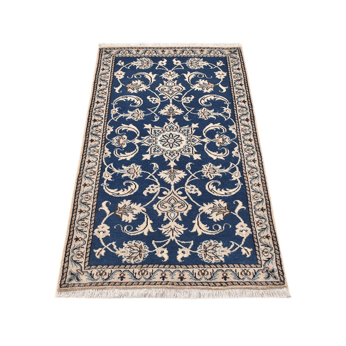 Tapis persan - Nain - 140 x 69 cm - bleu