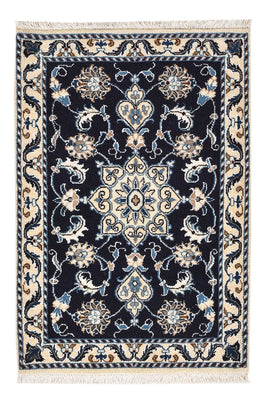 Tapis persan - Nain - 90 x 60 cm - bleu foncé