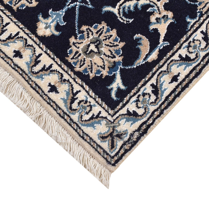 Tapis persan - Nain - 90 x 55 cm - bleu foncé
