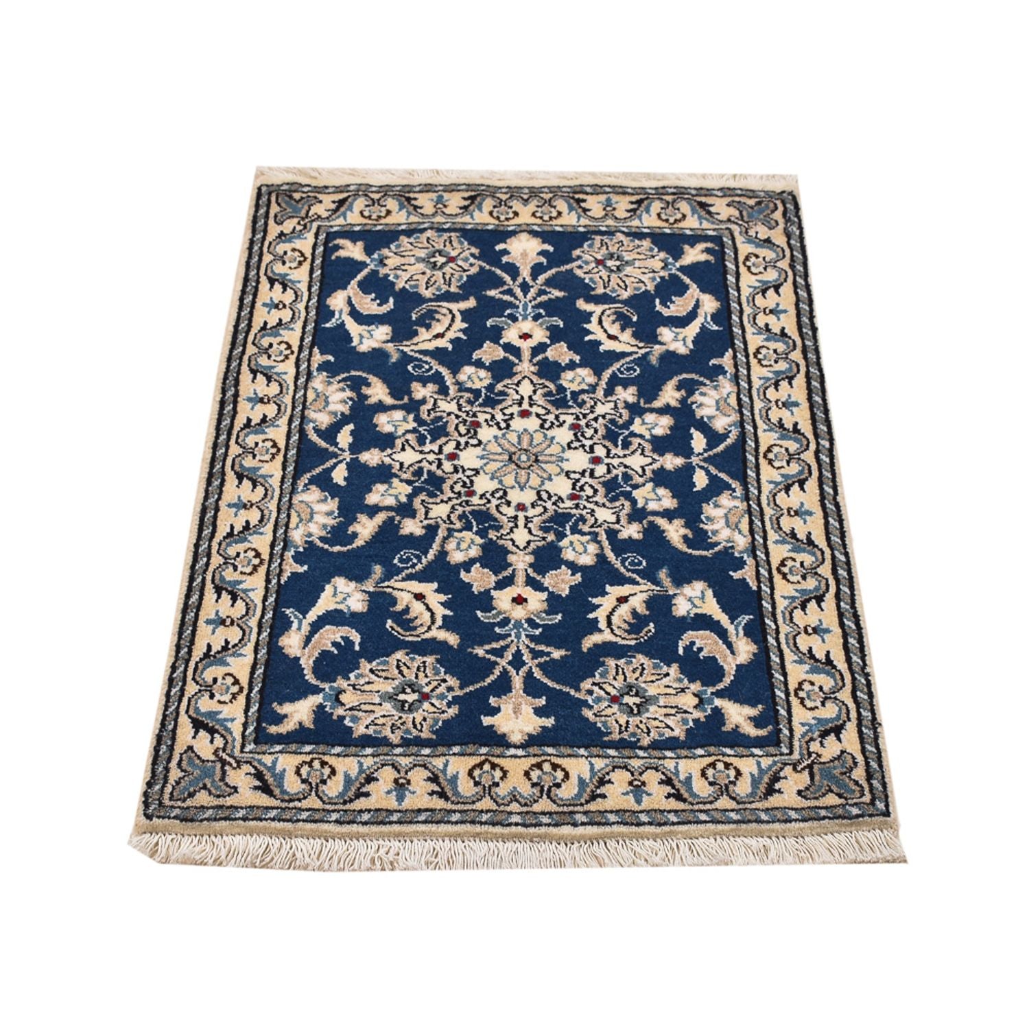 Tapis persan - Nain - 88 x 60 cm - bleu