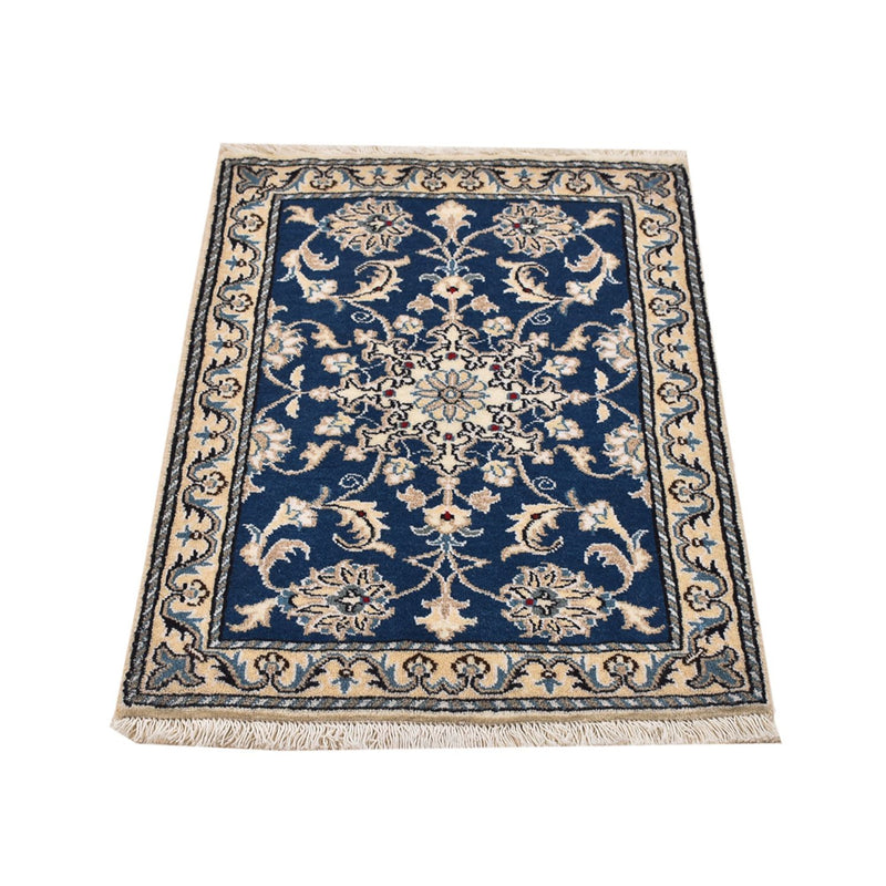 Tapis persan - Nain - 88 x 60 cm - bleu