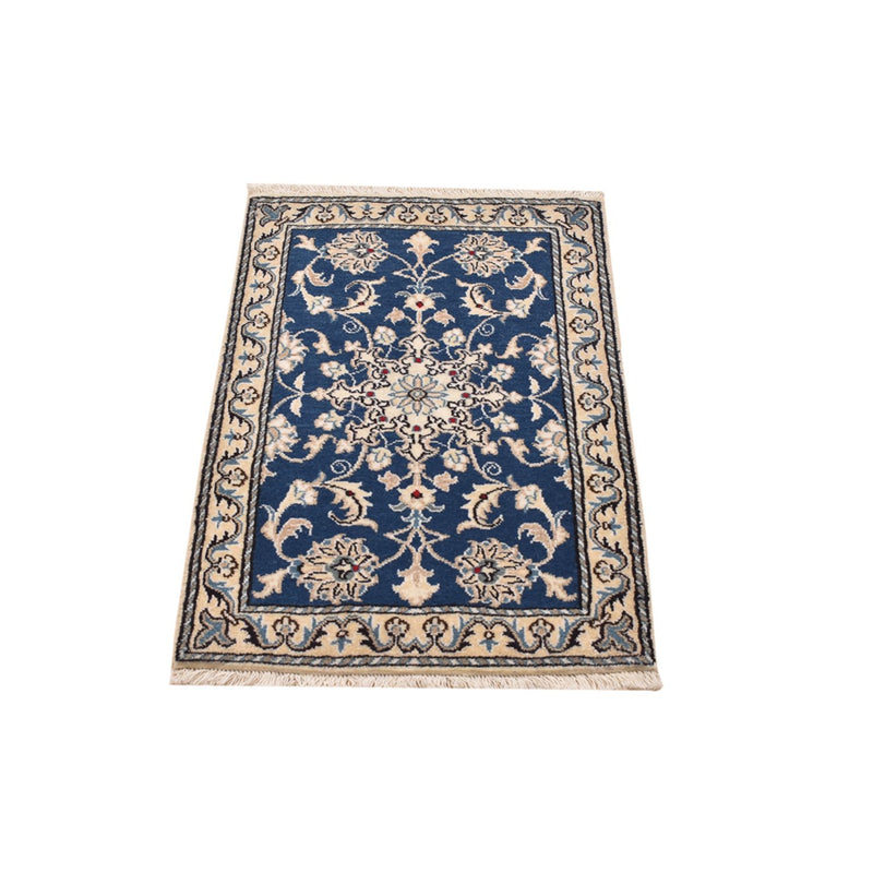 Tapis persan - Nain - 90 x 56 cm - bleu