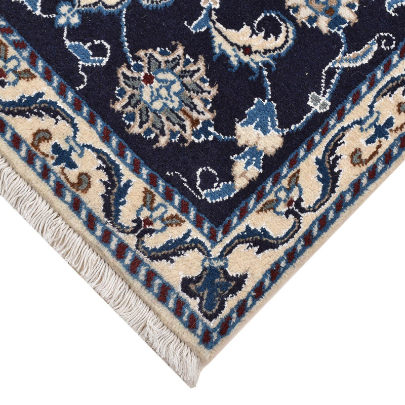 Tapis persan - Nain - 90 x 62 cm - bleu foncé