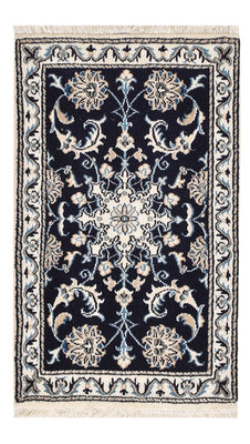Tapis persan - Nain - 90 x 57 cm - bleu foncé