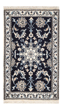 Tapis persan - Nain - 90 x 57 cm - bleu foncé