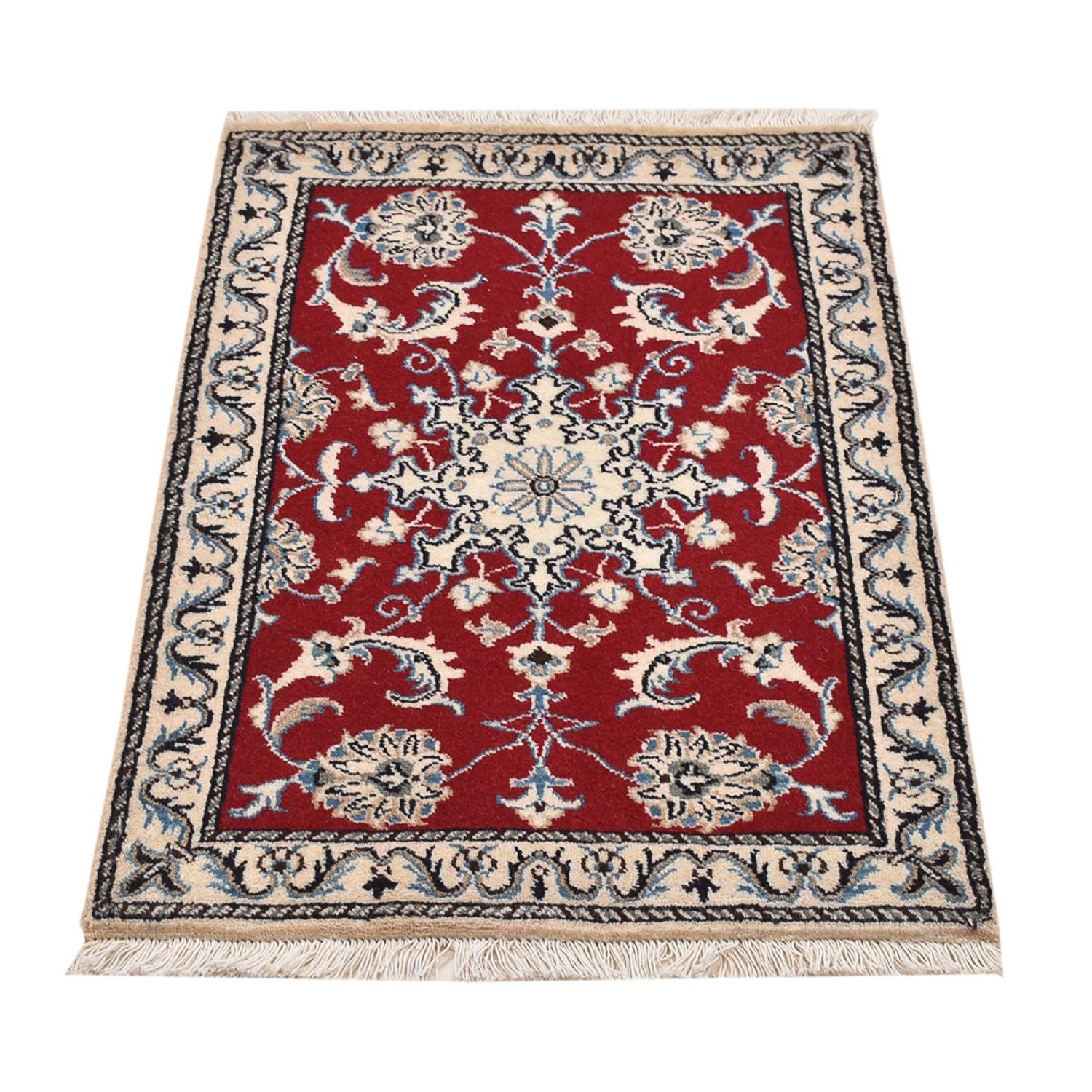 Tapis persan - Nain - 89 x 58 cm - rouge