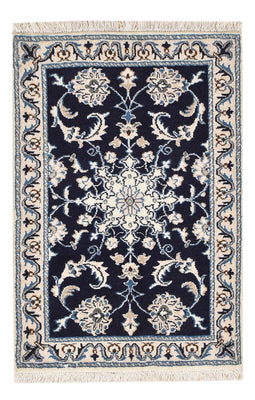 Tapis persan - Nain - 89 x 57 cm - bleu foncé