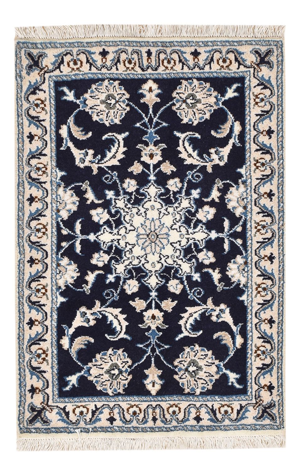 Tapis persan - Nain - 89 x 57 cm - bleu foncé
