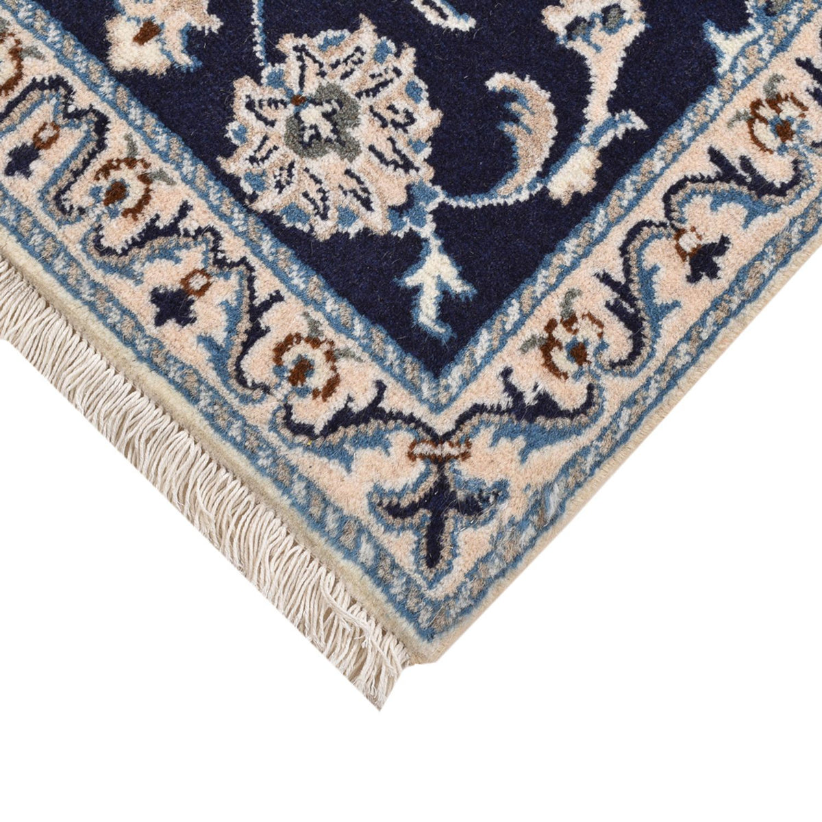 Tapis persan - Nain - 89 x 57 cm - bleu foncé