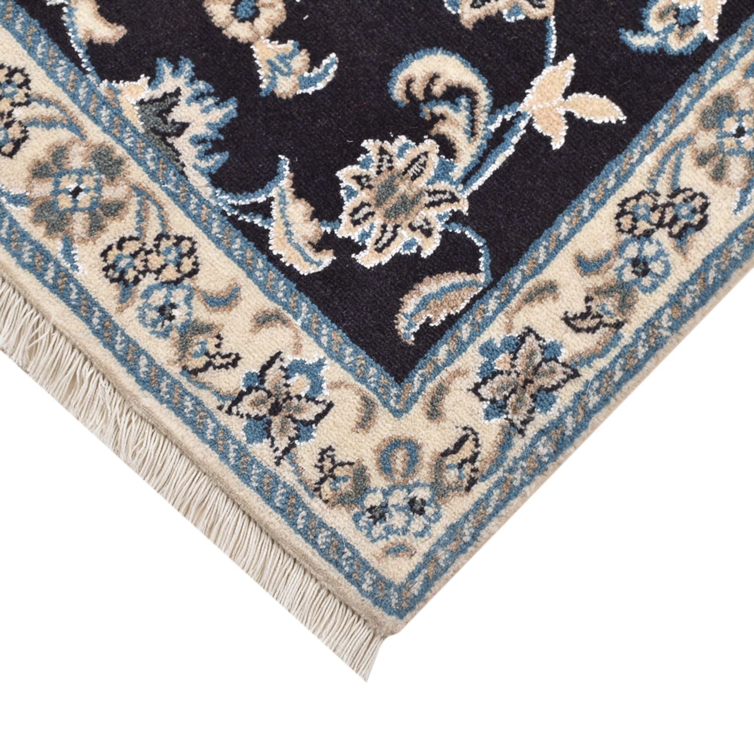 Tapis de couloir Tapis persan - Nain - 100 x 93 cm - bleu foncé
