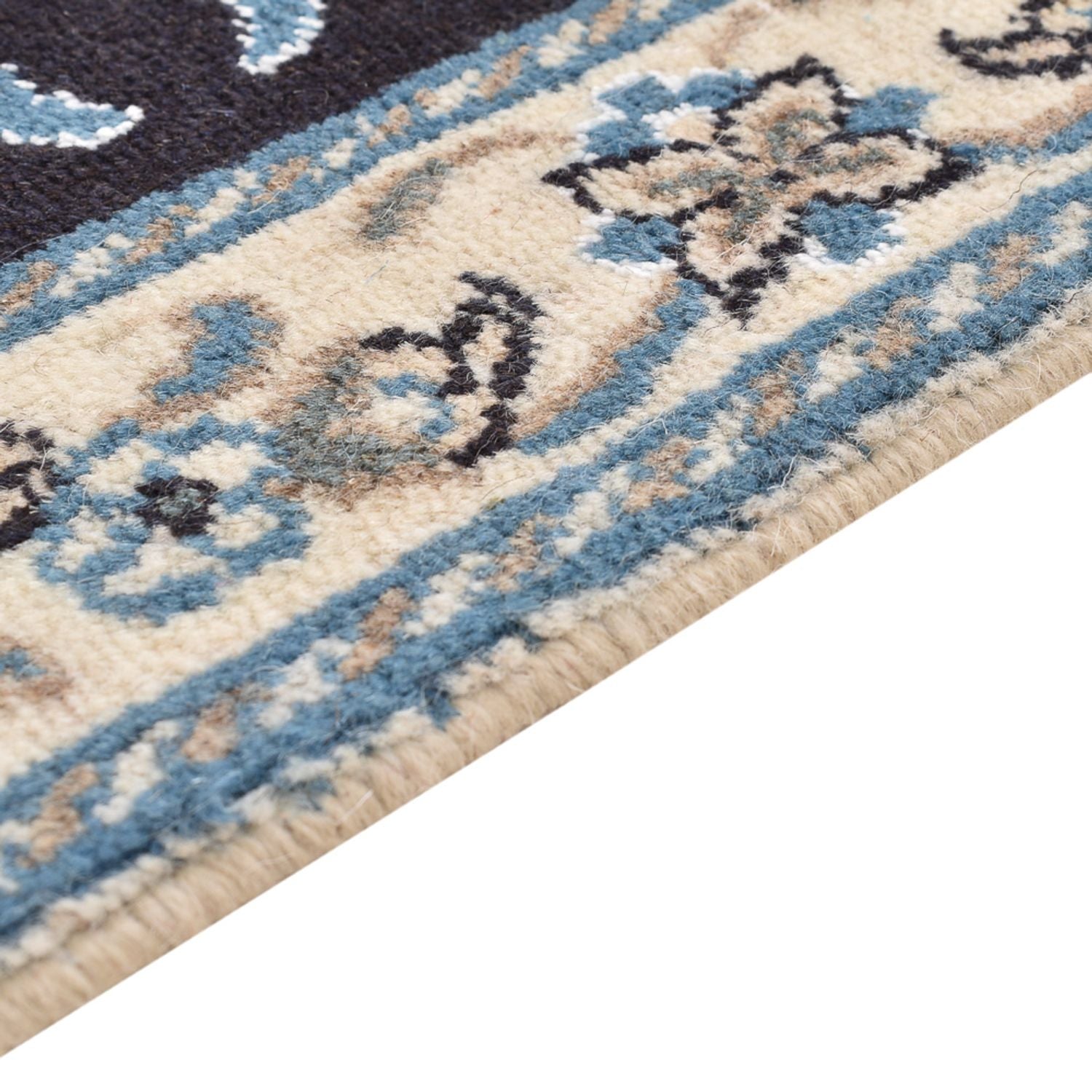 Tapis de couloir Tapis persan - Nain - 100 x 93 cm - bleu foncé