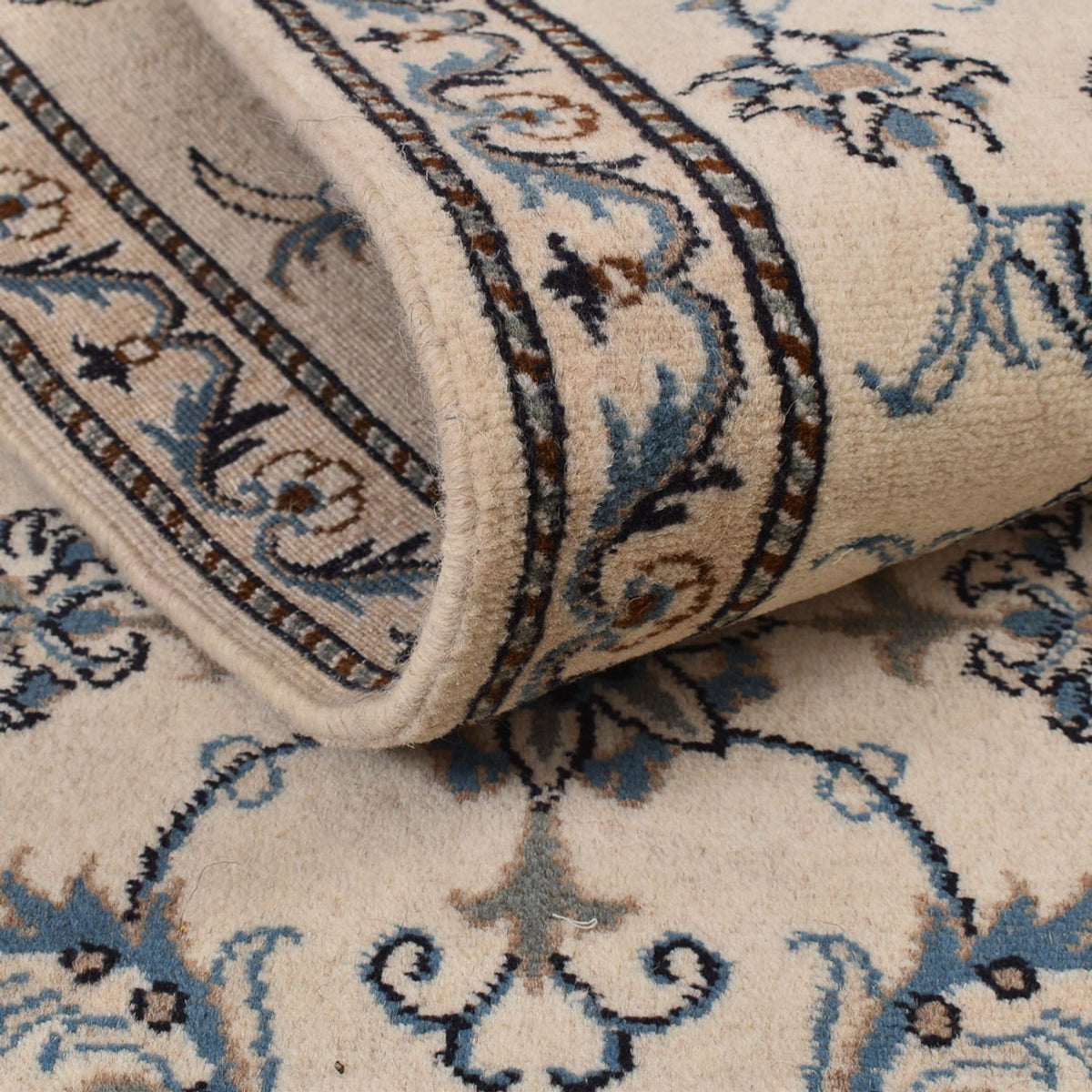 Tapis de couloir Tapis persan - Nain - 300 x 80 cm - beige