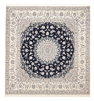 Tapis persan - Nain - Premium carré  - 206 x 206 cm - bleu foncé