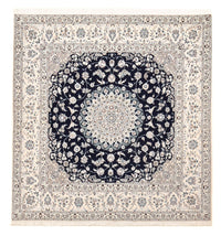 Tapis persan - Nain - Premium carré  - 206 x 206 cm - bleu foncé