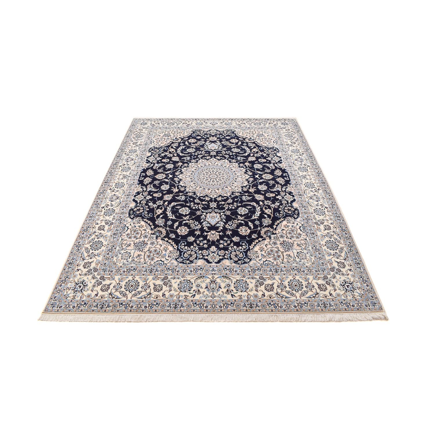 Tapis persan - Nain - Premium originale  - 211 x 269 cm - bleu foncé