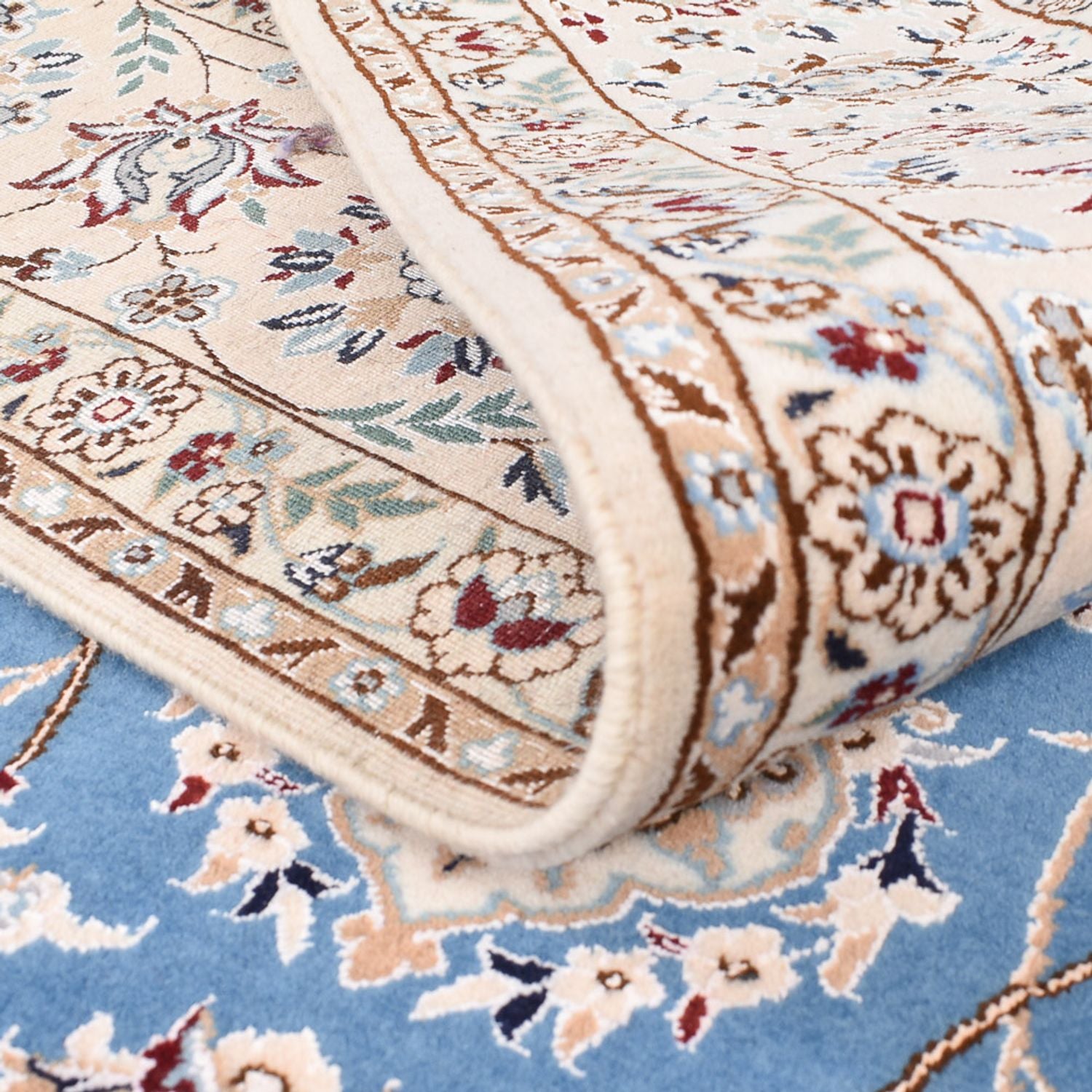 Tapis persan - Nain - Premium - 221 x 159 cm - bleu