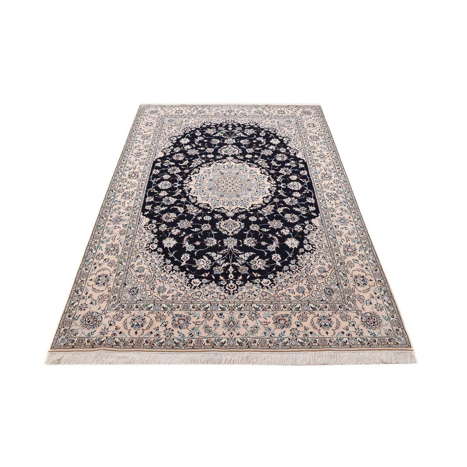 Tapis persan - Nain - Premium - 237 x 158 cm - bleu foncé
