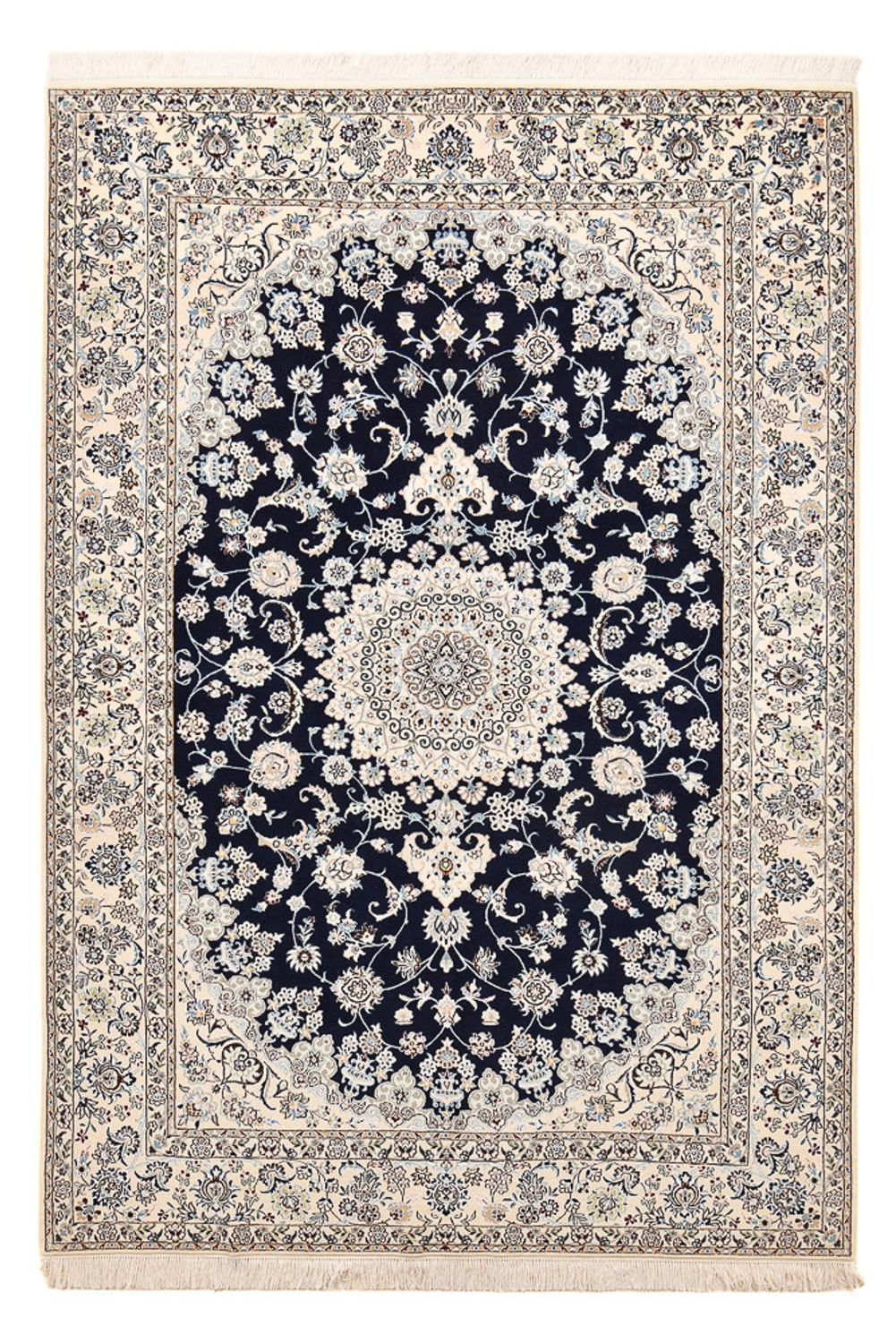 Tapis persan - Nain - Premium - 245 x 165 cm - bleu foncé