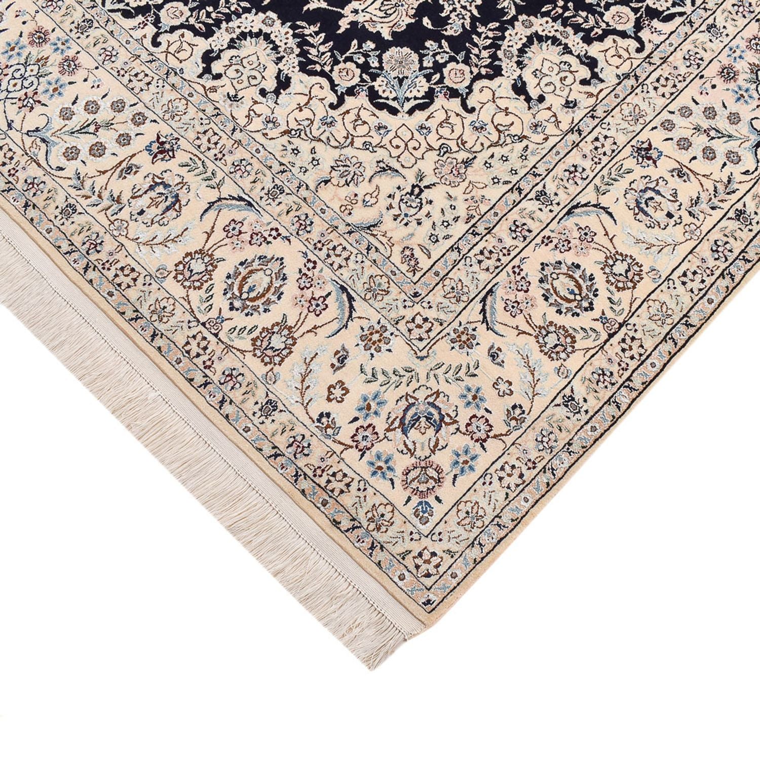 Tapis persan - Nain - Premium - 240 x 161 cm - bleu foncé