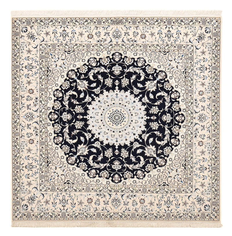 Tapis persan - Nain - Premium carré  - 181 x 178 cm - bleu foncé