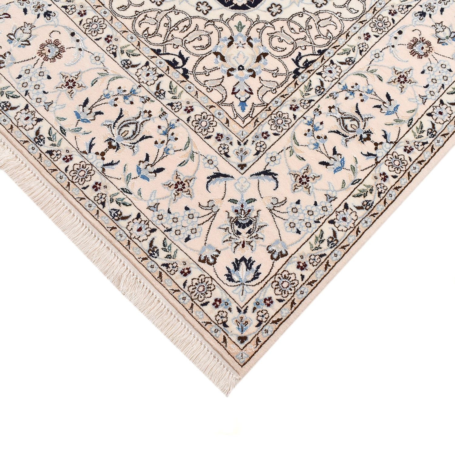 Tapis persan - Nain - Premium carré  - 181 x 178 cm - bleu foncé