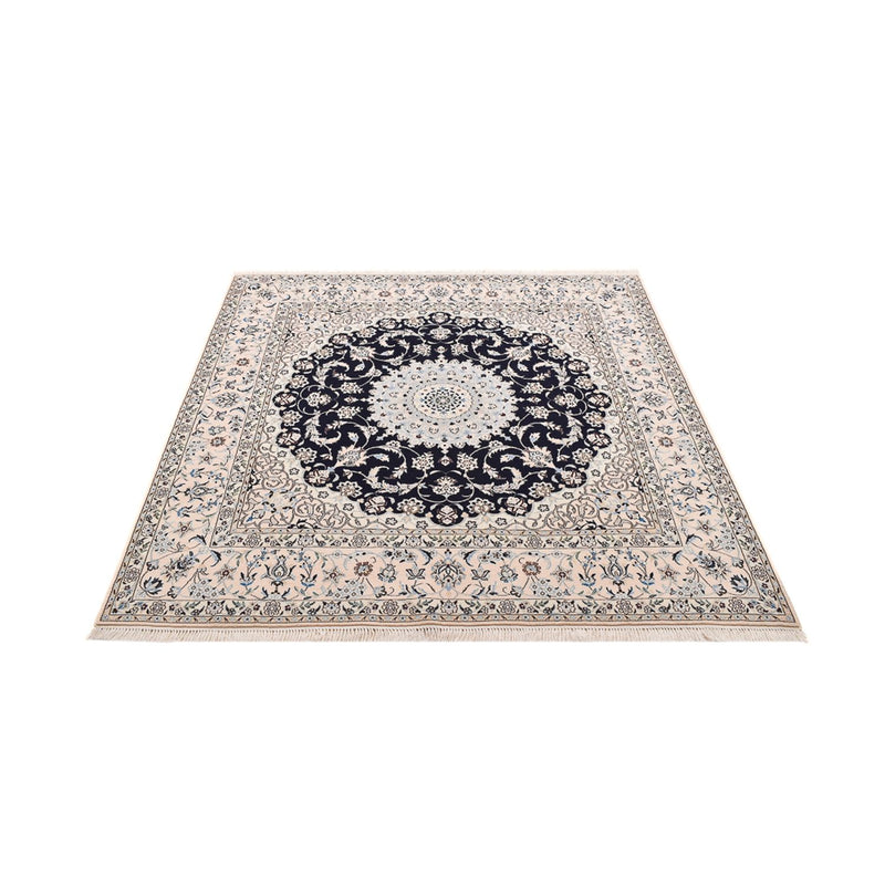 Tapis persan - Nain - Premium carré  - 181 x 178 cm - bleu foncé