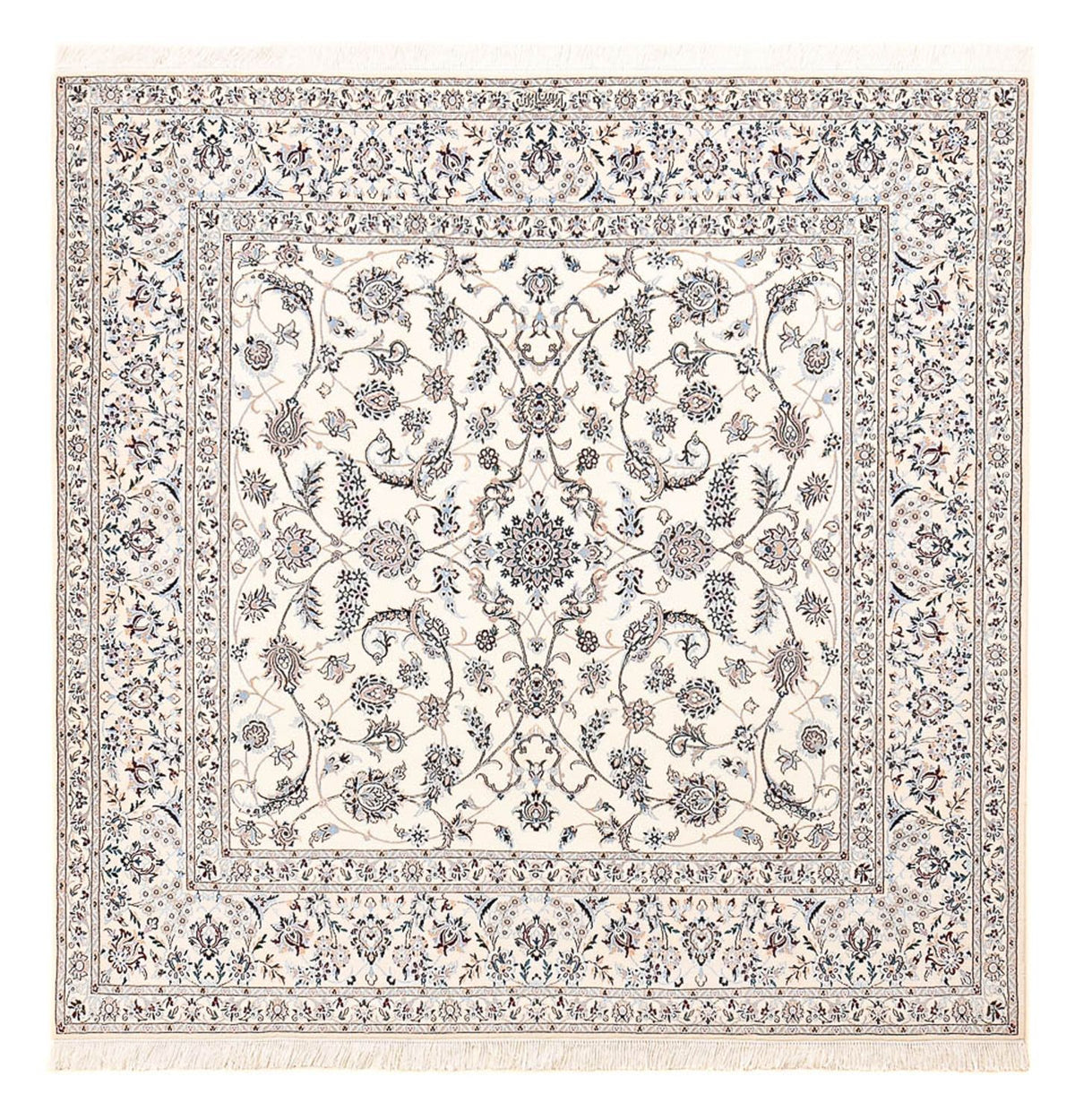 Tapis persan - Nain - Premium carré  - 204 x 207 cm - gris clair