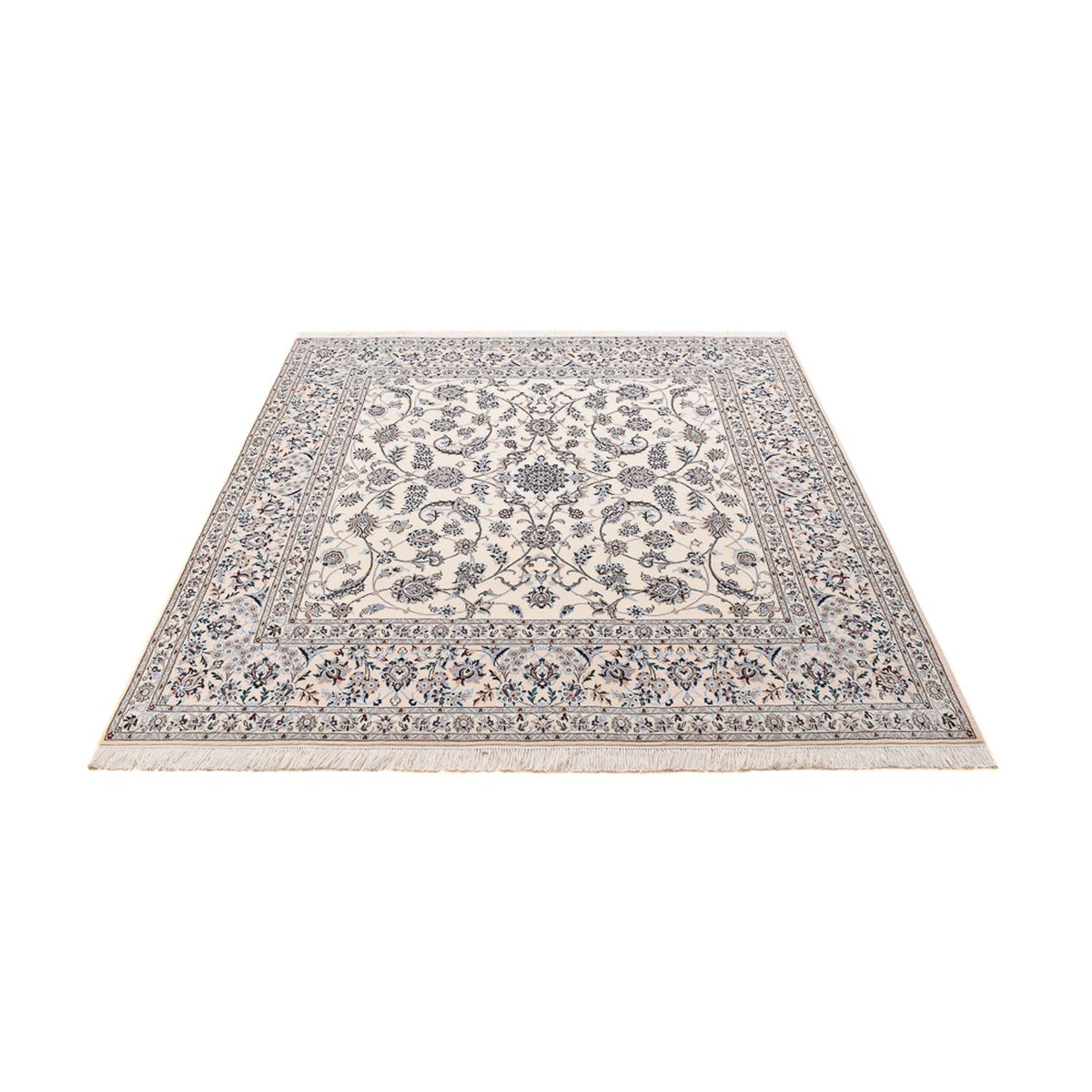 Tapis persan - Nain - Premium carré  - 204 x 207 cm - gris clair