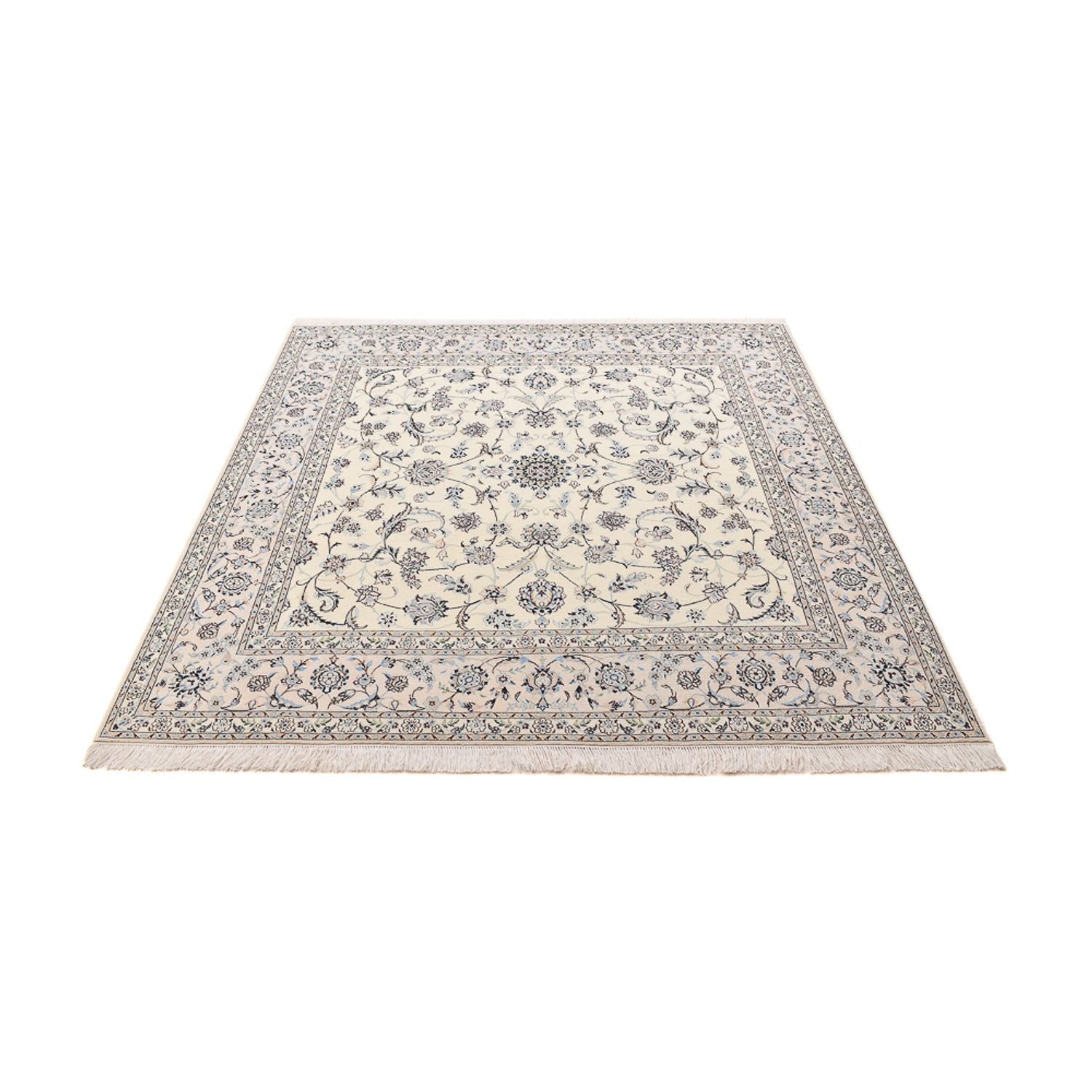 Tapis persan - Nain - Premium carré  - 205 x 206 cm - gris clair