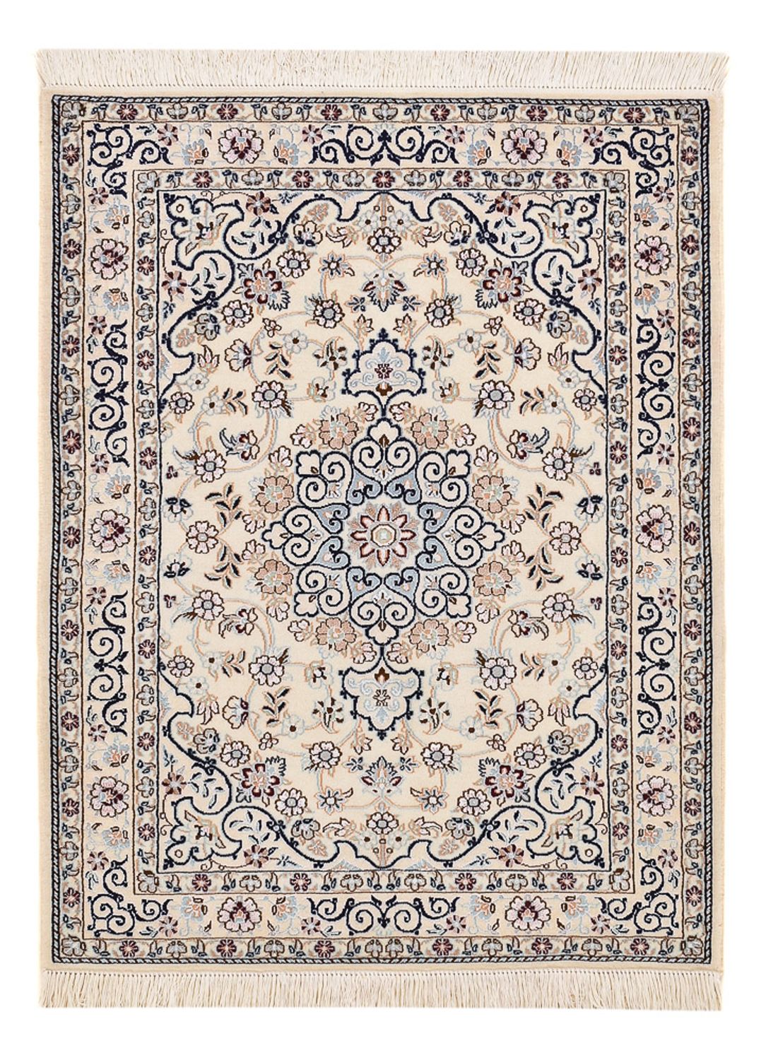 Tapis persan - Nain - Royal - 105 x 81 cm - gris clair
