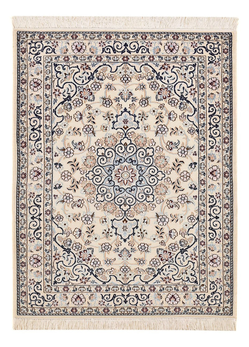 Tapis persan - Nain - Royal - 105 x 81 cm - gris clair