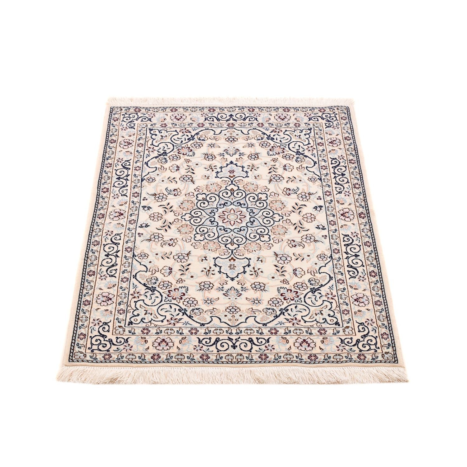 Tapis persan - Nain - Royal - 105 x 81 cm - gris clair