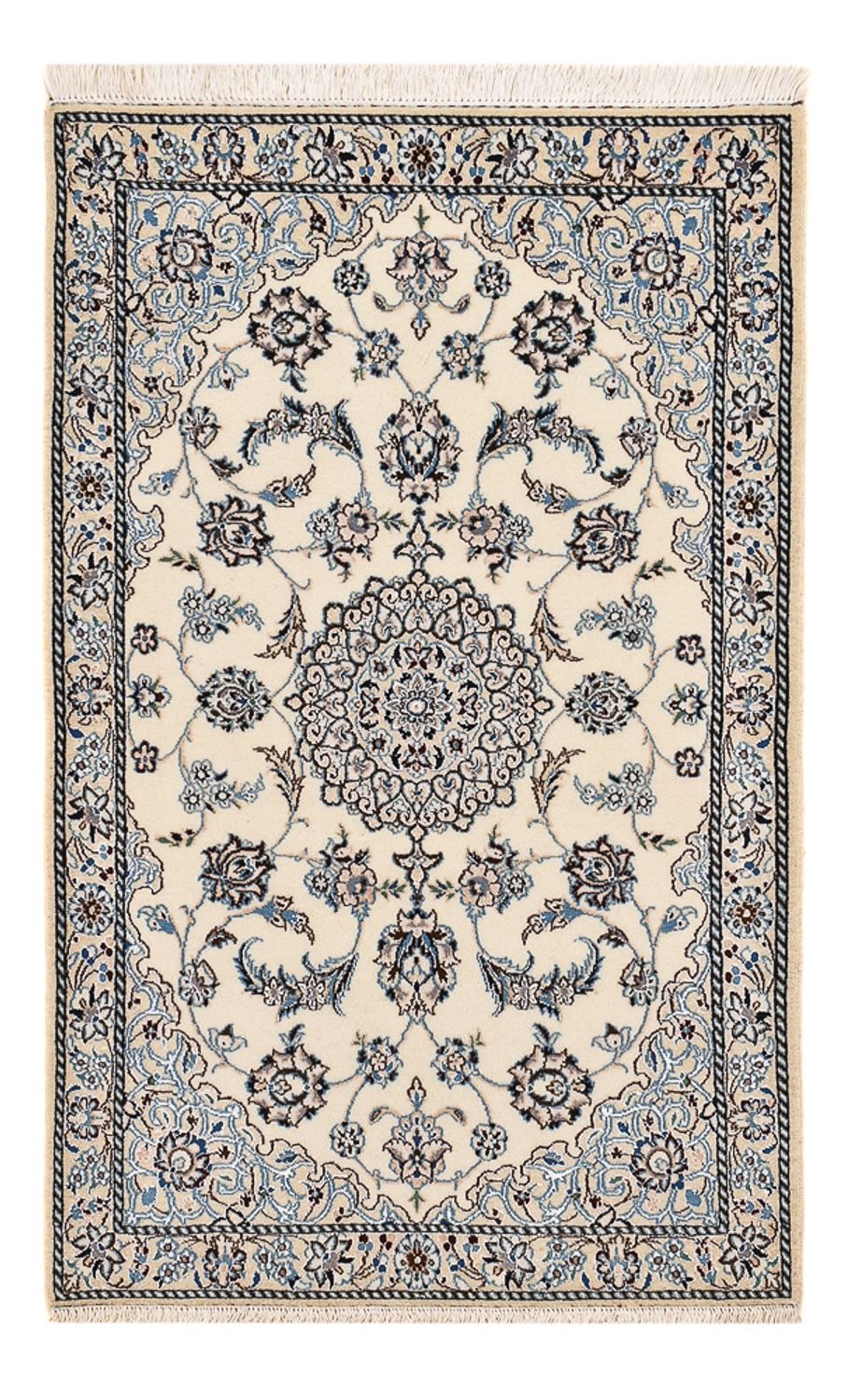 Tapis persan - Nain - Royal - 109 x 69 cm - gris clair