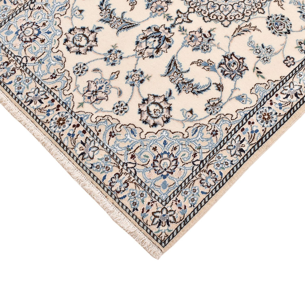 Tapis persan - Nain - Royal - 109 x 69 cm - gris clair