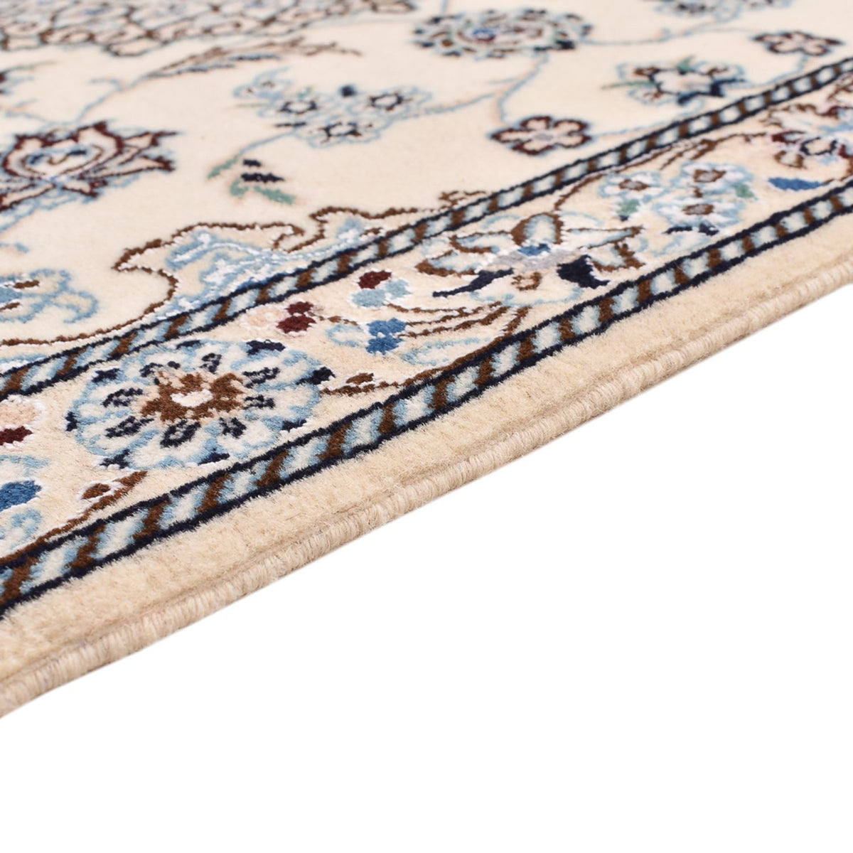 Tapis persan - Nain - Royal - 109 x 69 cm - gris clair