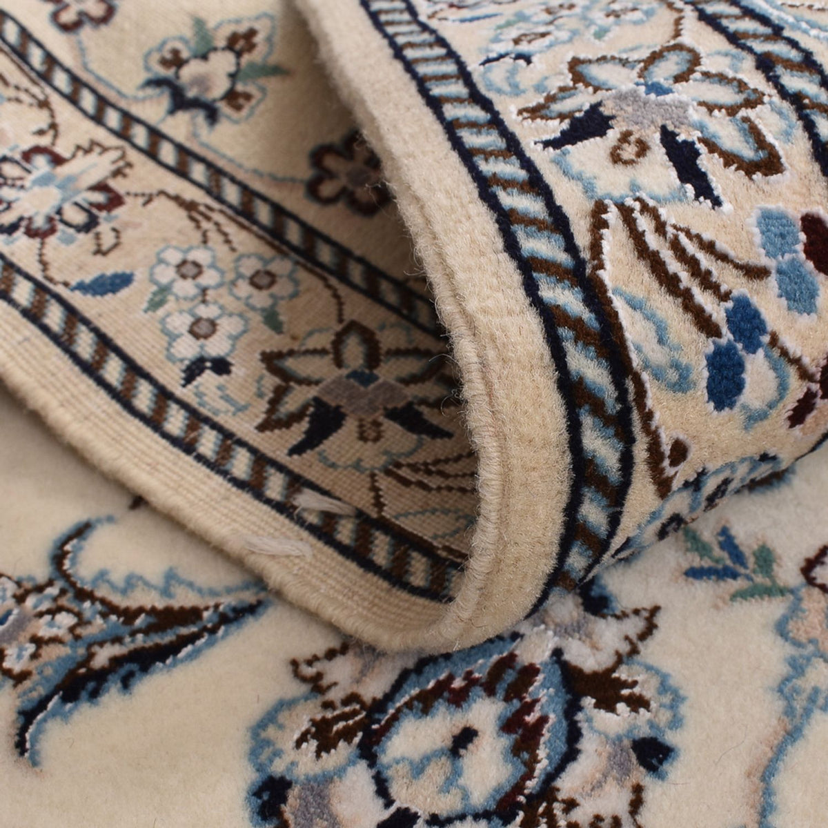 Tapis persan - Nain - Royal - 109 x 69 cm - gris clair